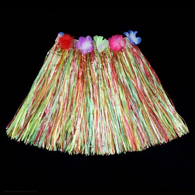 Юбка гавайская 40 см (многоцветная) РС16006-мн