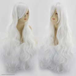 Парик волны с чёлкой 80см матовый, белый