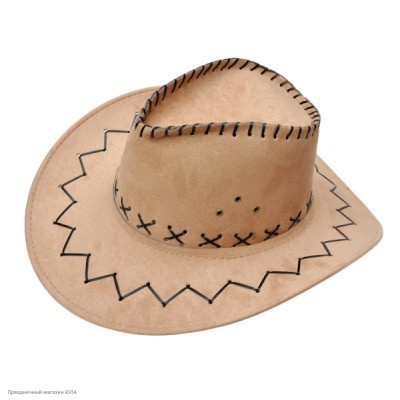 Шляпа Ковбоя светло-коричневая (под замшу) РС20026-кчс