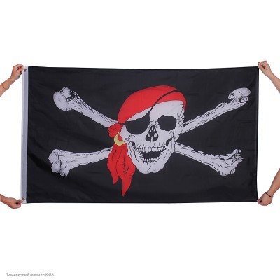 Флаг пиратский 90*155см (без древка) РС01042-1