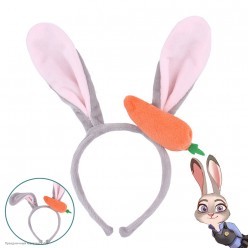 Уши Зайца с морковкой, плюш, (серо-розовые)