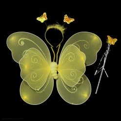 Набор Бабочки жёлтый (крылья 48*38см, ободок, палочка)