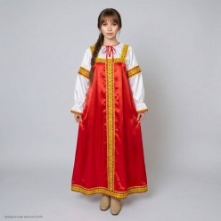 Костюм взрослый русский народный "Варенька" р.48-50, красный