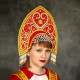 Кокошник "Раиса" красно-золотой 