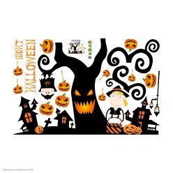 Наклейки декоративные Хэллоуин 90*60см "Дерево"