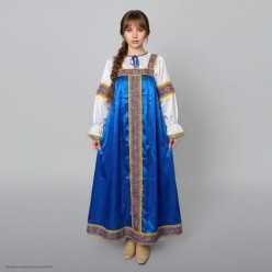 Костюм взрослый русский народный "Варенька" р.44-46, синий