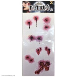 Тату переводные Раны "Отверстия, крест" 26,5*12,5см