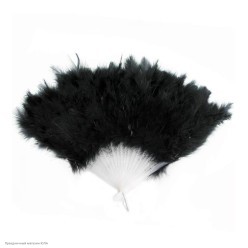 Веер перьевой (чёрный) 40*25см