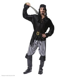 Костюм взрослый "Чёрный Пират" р.48-52