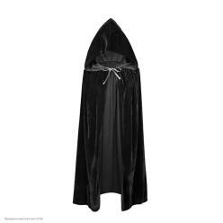 Накидка Бархатная с капюшоном 80/110см (чёрная)