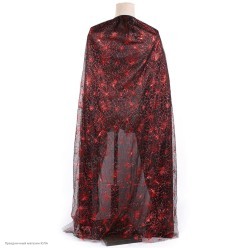 Накидка двойная "Паутинка" 140см чёрно-красная