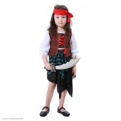 Костюм детский "Карибская пиратка" 120-130см