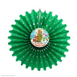 Фант Новогодний "Снеговик" зелёный 50см, бумага