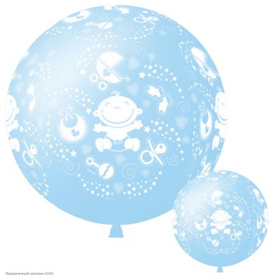 Шар-гигант 36"/91см "Малыш" 6ст/рисунок SKY BLUE (голубой) 32609