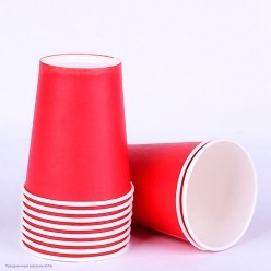 Стаканы Красные 10 шт, 250 мл бумага