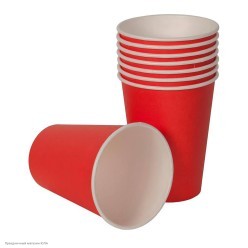 Стаканы Красные 10 шт, 250 мл бумага