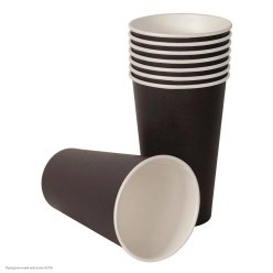 Стаканы Чёрные 10 шт, 250 мл бумага
