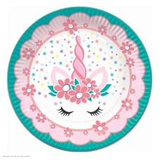 Тарелки "Единорог" Pink and Tiffany 18см 6шт, бумага