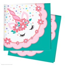 Салфетки "Единорог" Pink&Tiffany 24*24см, 12шт