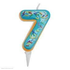 Свеча-цифра 7 Пончик 6см