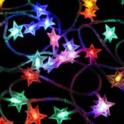 Электрогирлянда LED Нить 28 ламп Звёзды 5м цветная