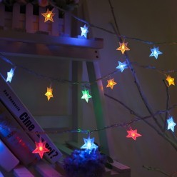 Электрогирлянда LED Нить 28 ламп Звёзды 5м цветная