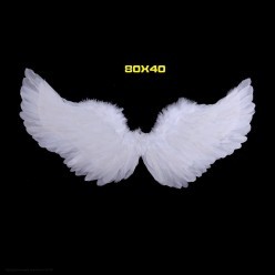 Крылья Ангела белые 80*40см (перо, картон)